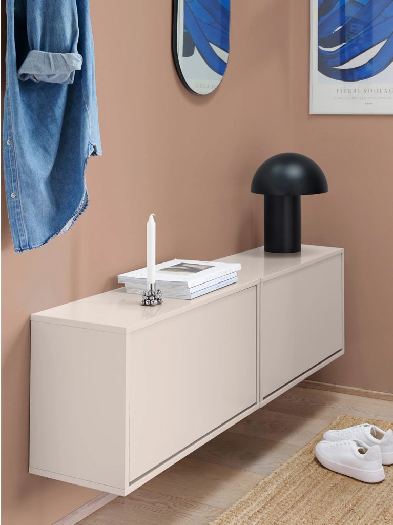 Recibidor con consola suspendida.  