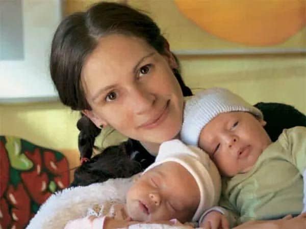 Julia Roberts y sus hijos mellizos