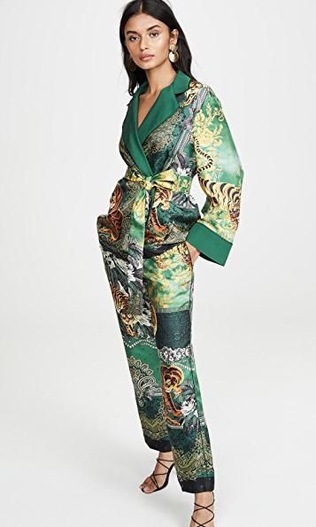 traje satinado estampado de shopbob