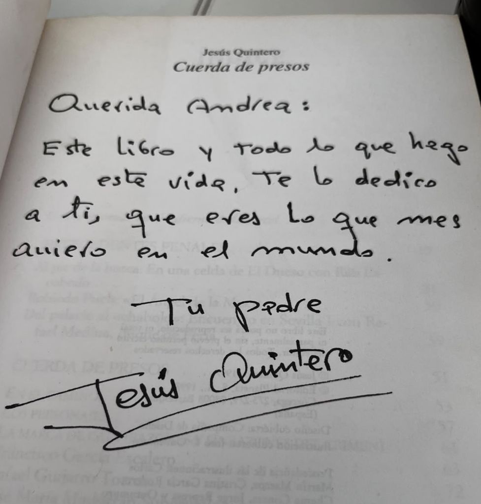 Las palabras de Jesús Quintero a su hija mayor
