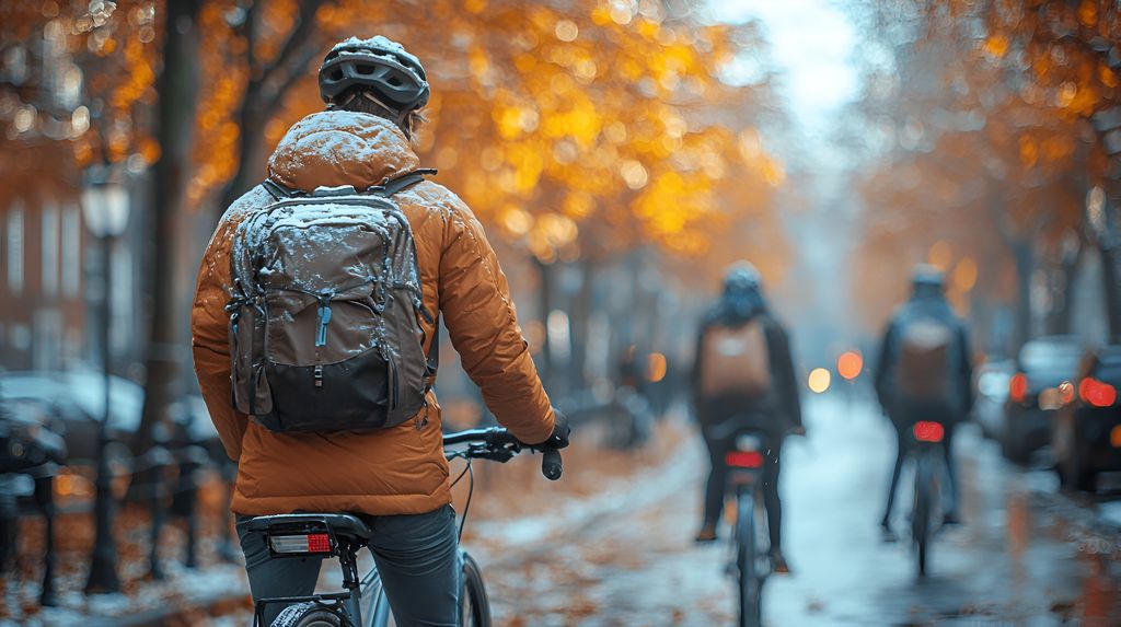 Ciclista, frío polar en España en pleno otoño