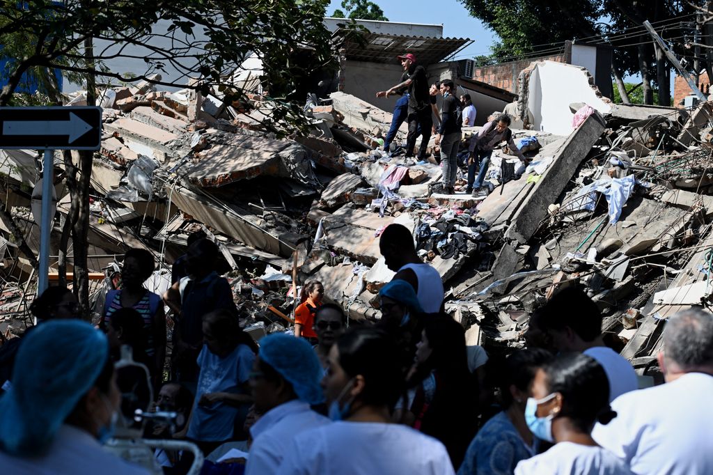 Una de las imágenes de los destrozos del terremoto en Colombia