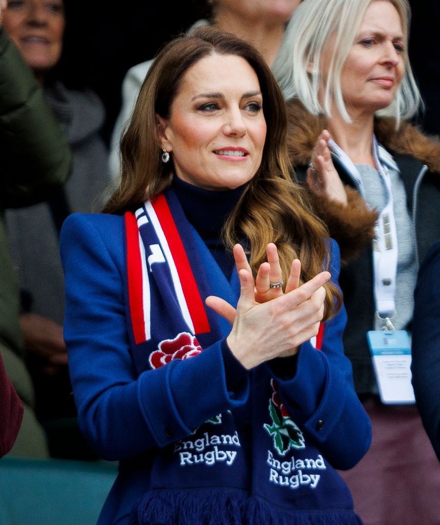 Kate Middleton, princesa de Gales, en el partido de rugby de la Guinness Six Nations 2026 en Londres, 2026.