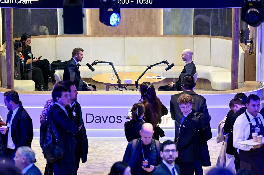 David Beckham grabó un podcast en el Foro Económico Mundial de Davos