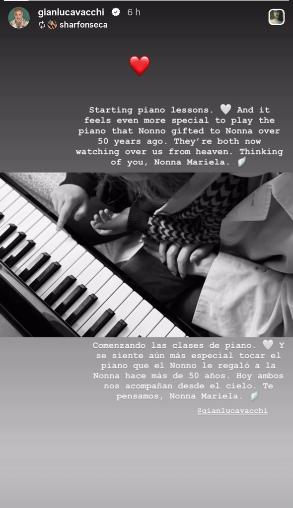 Sharon Fonseca reveló que su hija Blu ha iniciado clases de piano en el instrumento que perteneció a su abuela.