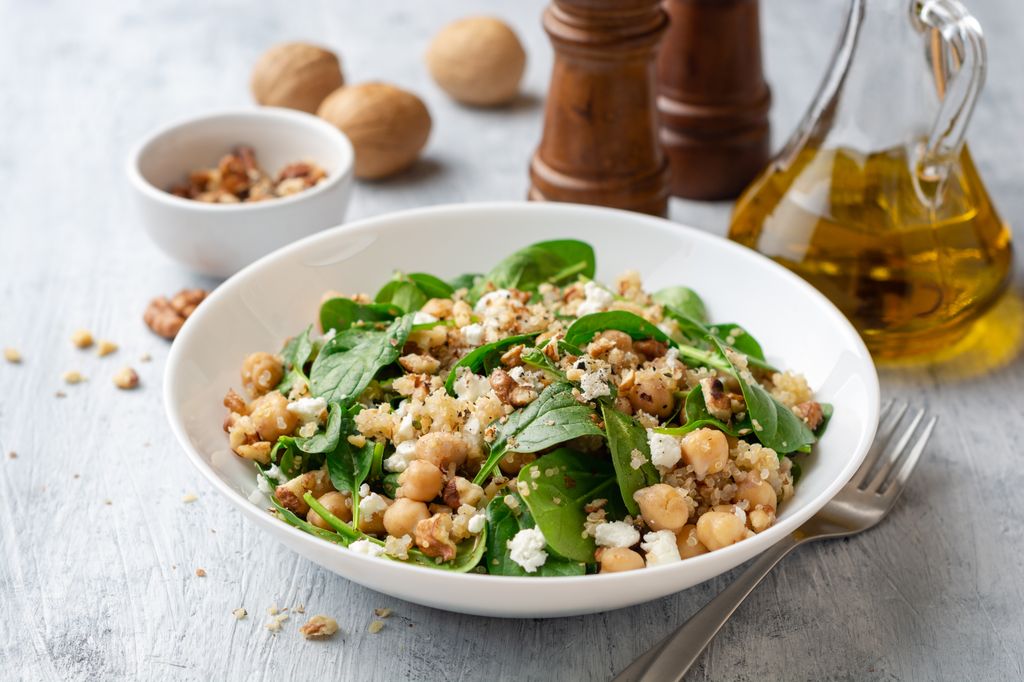 Ensalada de garbanzos y espinacas