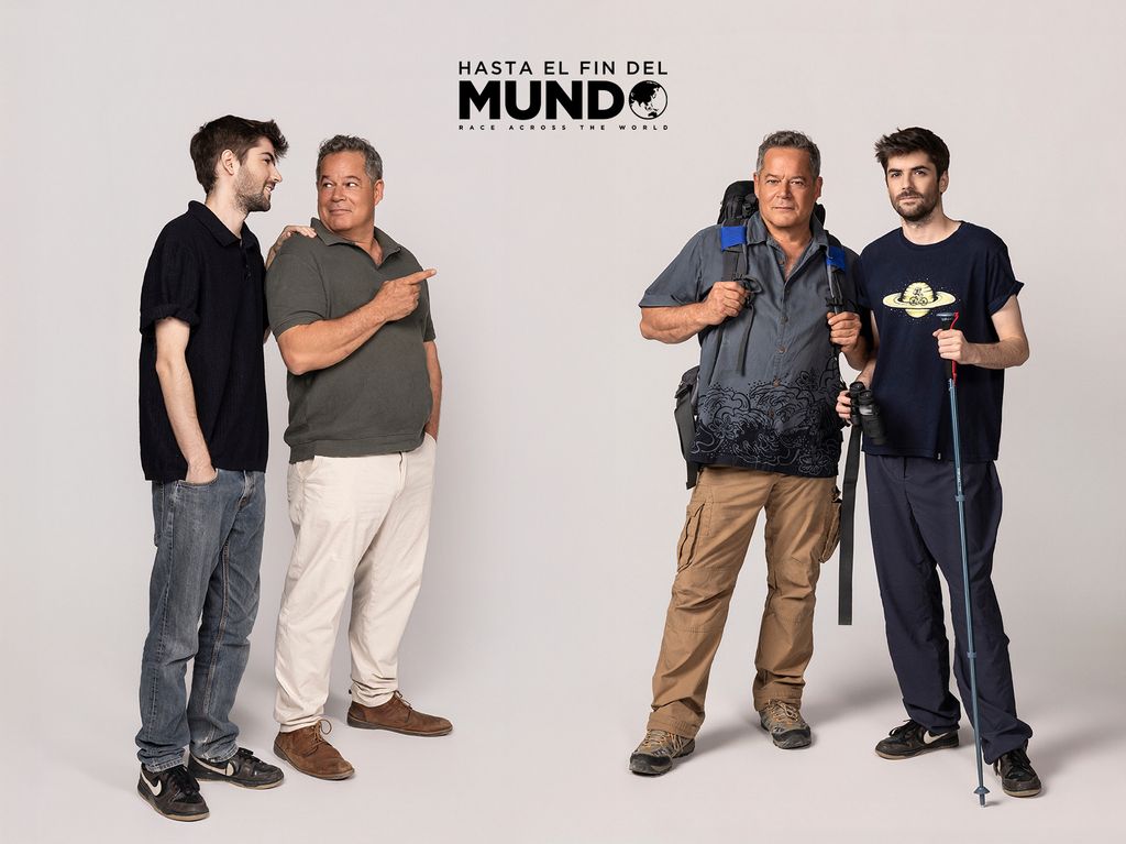 Jorge Sanz y su hijo, Merlín, en la promoción de 'Hasta el Fin del Mundo'
