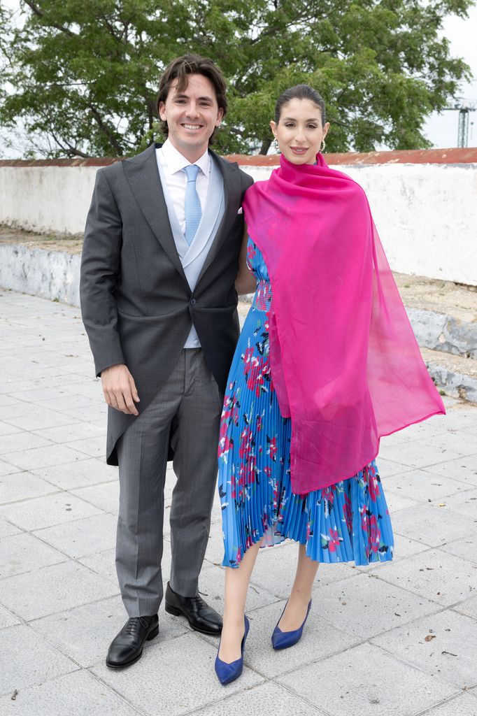 Monsieur Constantine Vlachavas - Coutroubis et Mademoiselle Maria-Flavia Pieraccioni Mariage du Prince Alonso dâOrlÃ©ans-Bourbon & la Comtesse Charlotte de Liedekerke de Pailhe Ã  lâÃ©glise de Convento de Capuchinos, le 3 mai 2025 Ã  SanlÃºcar de Barrameda, Espagne.  Photo David NIVIERE