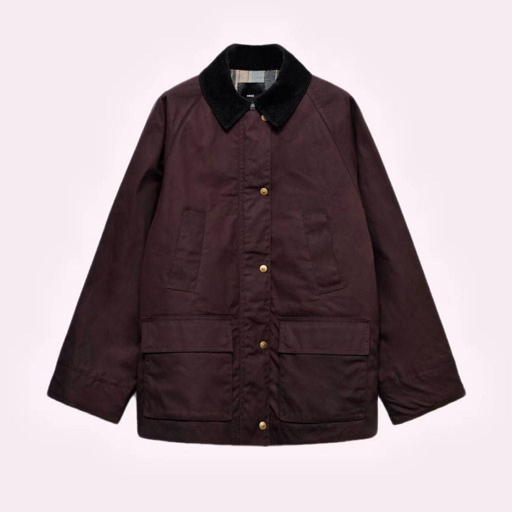 Parka algodón cuello pana de Mango