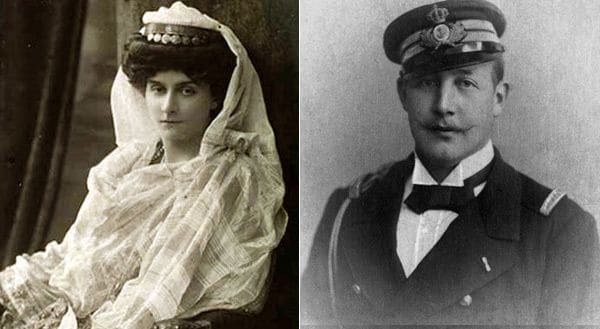 La princesa María Bonaparte y el príncipe Jorge de Grecia y Dinamarca se unieron en matrimonio el 21 de noviembre de 1907 en París 