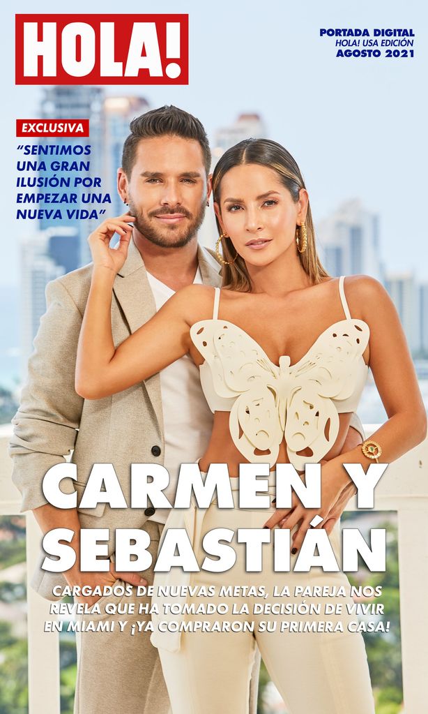 Carmen Villalobos y Sebastian CaIcedo HOLA! USA Portada Digital