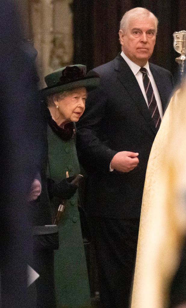 her majesty was accompanied by her son prince andrew 