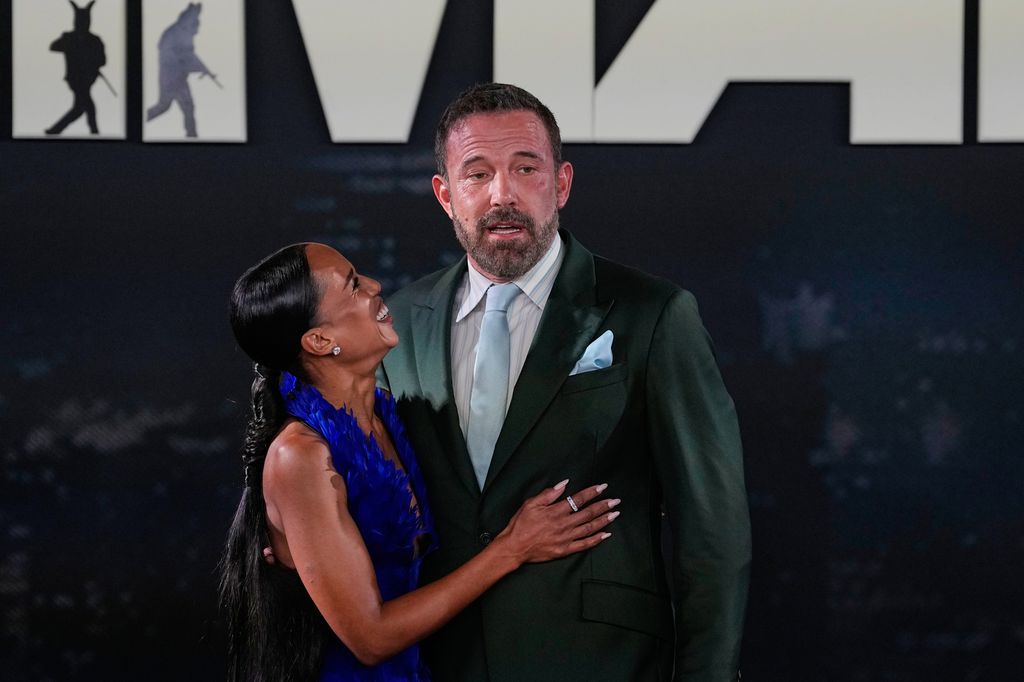 Kerry Washington y Ben Affleck durante el fan event de 'Animales' en la Ciudad de México. 