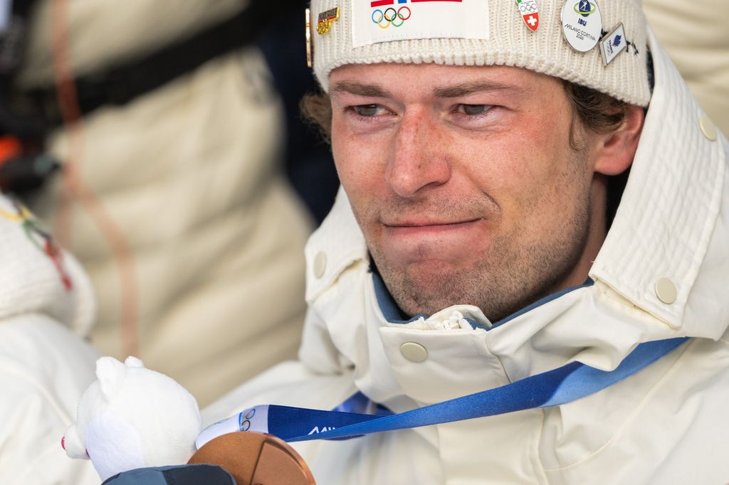 Sturla Holm Laegreid tras ganar una medalla olímpica