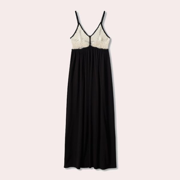 Vestido panel crochet Mango