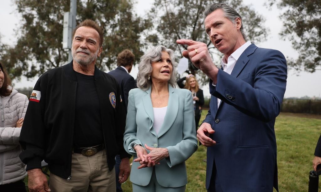 Arnold Schwarzenegger con Jane Fonda