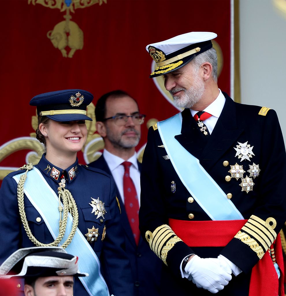 Felipe VI y Leonor, con el uniforme militar