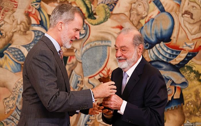 Carlos Slim y el Rey Felipe de España