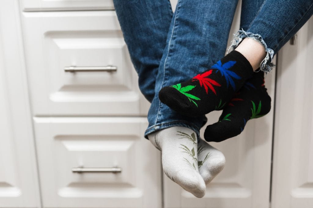 Calcetines con imagen de marihuana