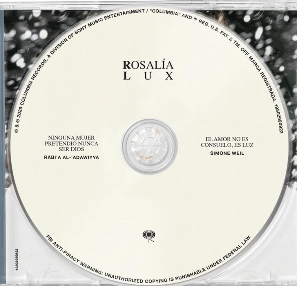 El interior de 'Lux', el próximo disco de Rosalía que verá la luz, valga la redundancia, el próximo 7 de noviembre 