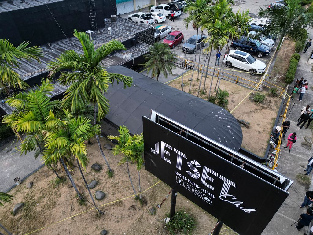 Vista aérea de la zona en la que se encontraba la discoteca Jet Set, en Santo Domingo, República Dominacana.