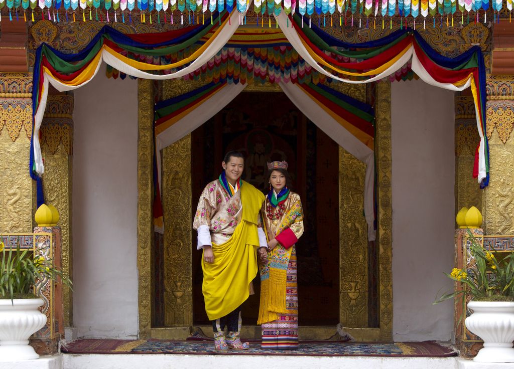 Boda reyes de Bután en Punakha