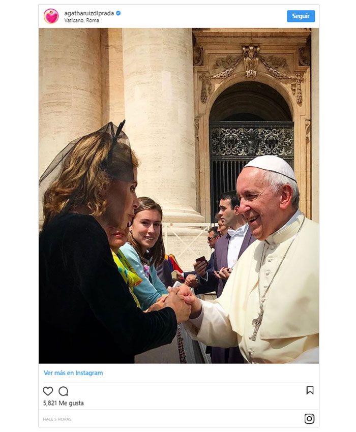 La audiencia de Ágatha Ruiz de la Prada con el Papa Francisco