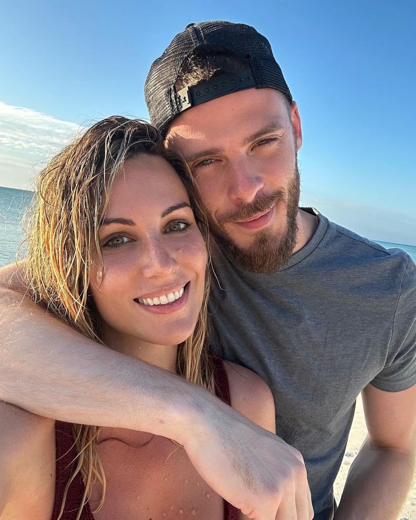 Edurne y David de Gea con su hija