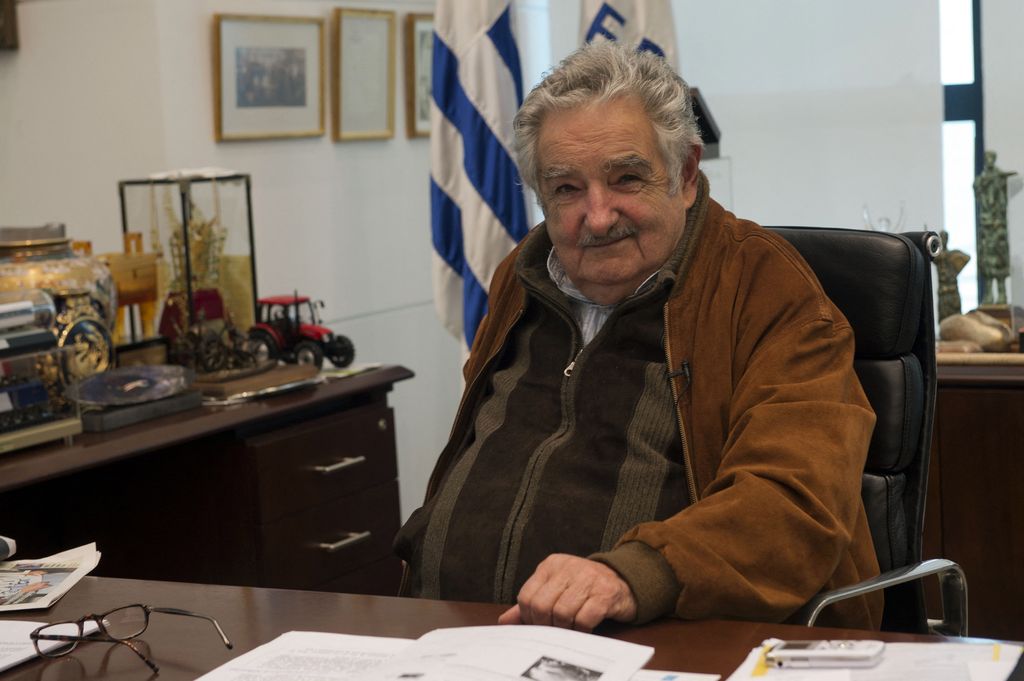 El entonces presidente de Uruguay José Mujica en un encuentro con la prensa en Montevideo en agosto de 2013.