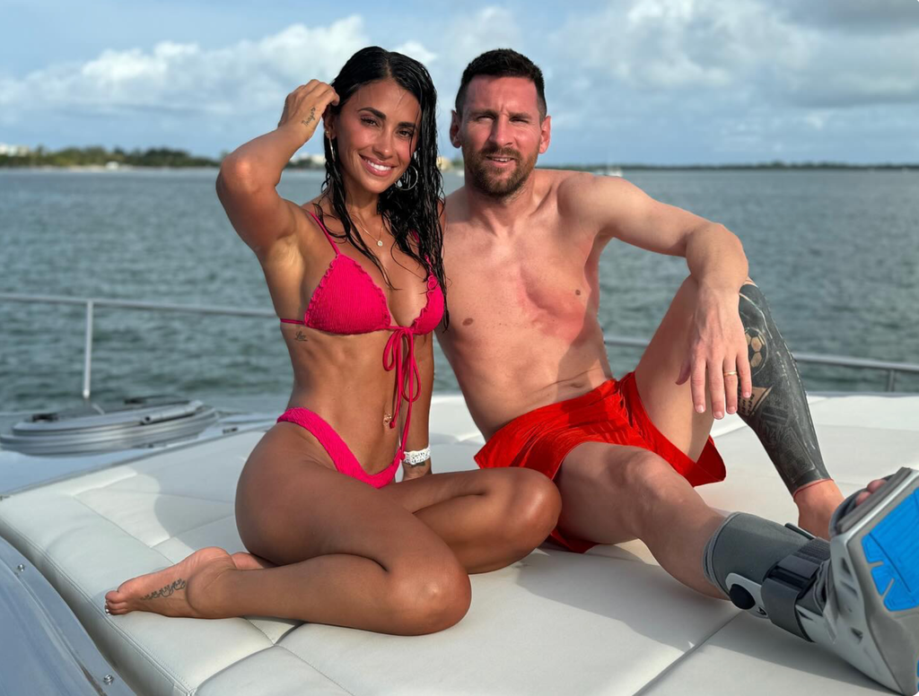 Antonela Roccuzzo y Lionel Messi en Miami