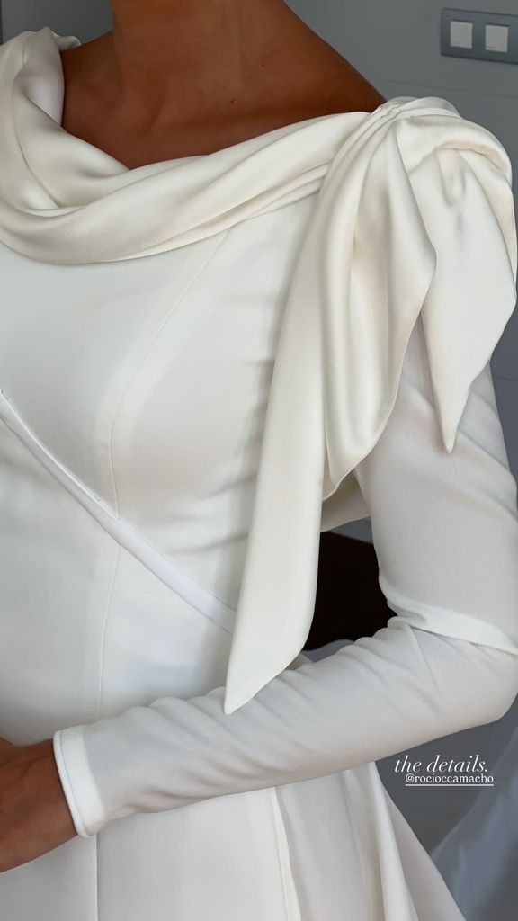 Los detalles del vestido de Lorenzo Caprile que Rocío Camacho llevó el día de su boda