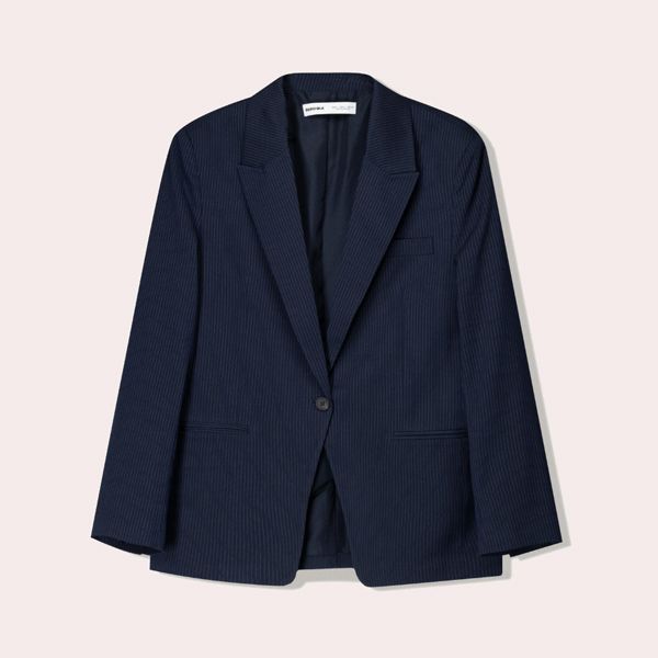 Blazer botón rayas Bershka