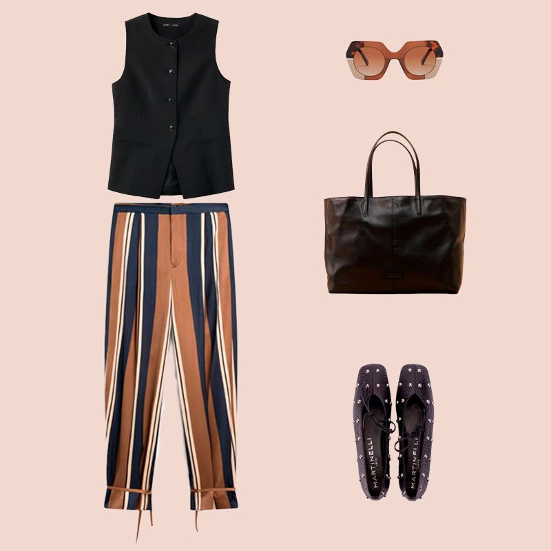 Look 2 chaleco negro mango julio 2026
