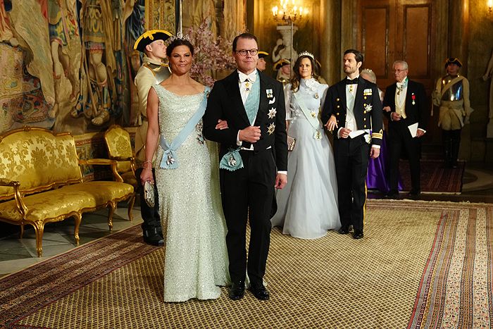 los reyes Federico y Mary en su primera cena de gala en Estocolmo