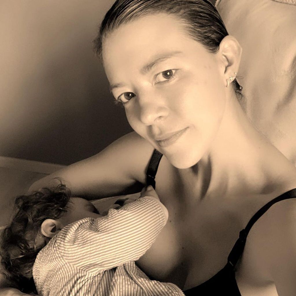 Fernanda Castillo y su bebé