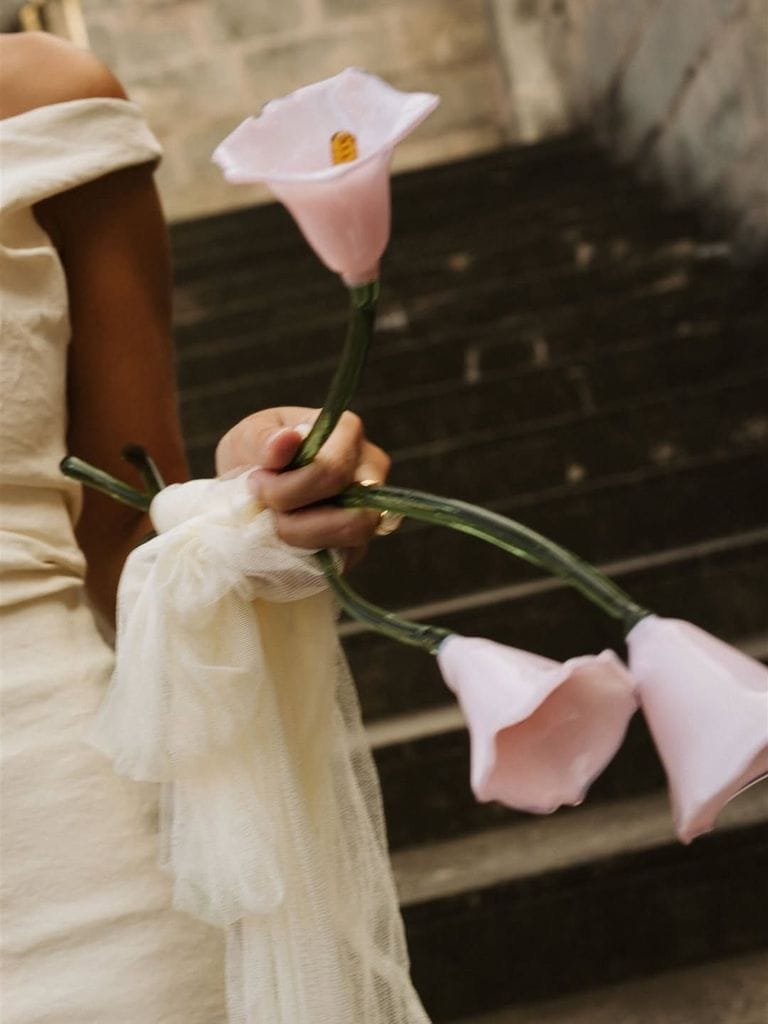 Ramo de novia de vidrio