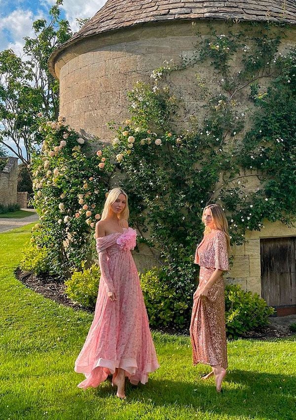 Olympia de Grecia con vestido de Giambattista Valli