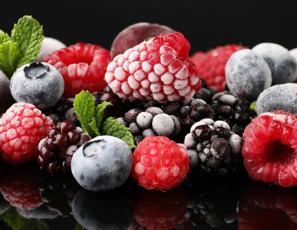 Frutos del bosque congelados.