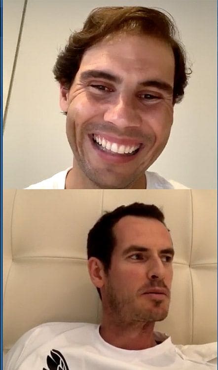 Rafa Nadal en directo con Andy Murray