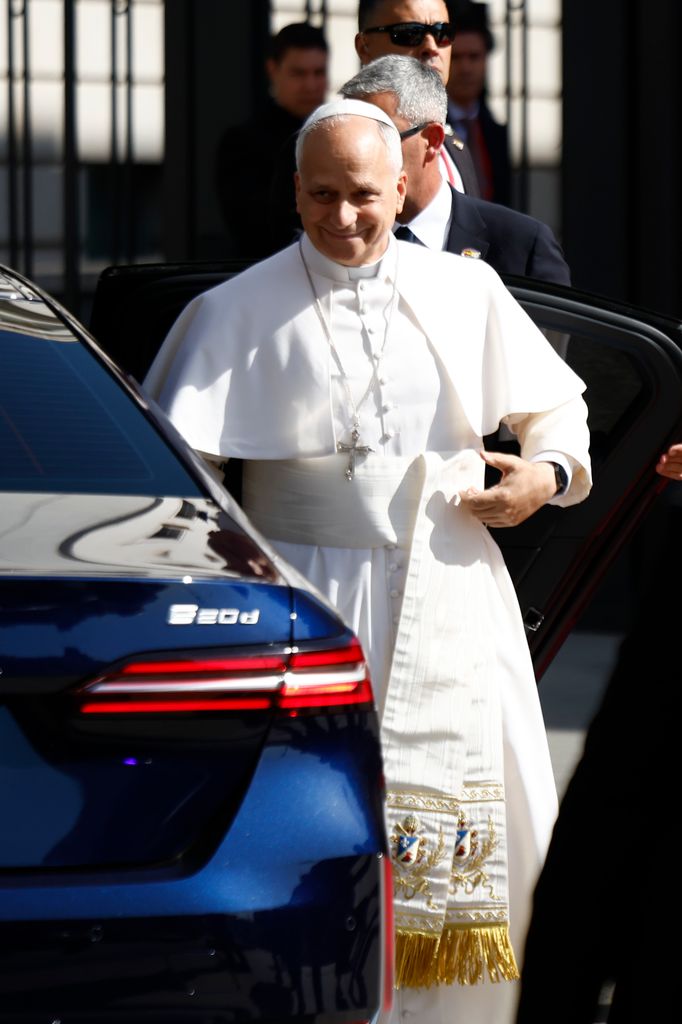 El Papa Leon XIV llega al Congreso de los Diputados de Madrid el 8 de junio de 2026