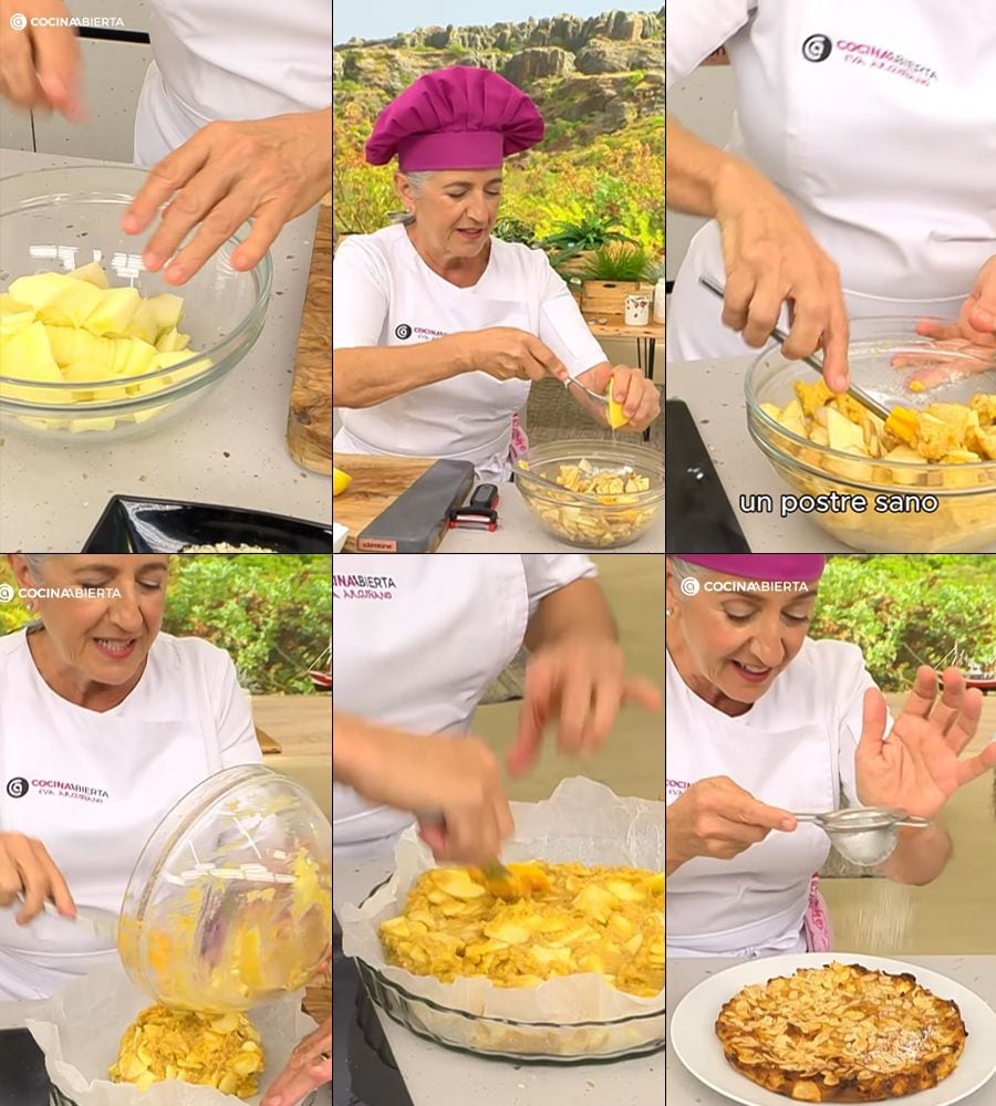Algunos de los momentos del cocinado de esta rica tarta