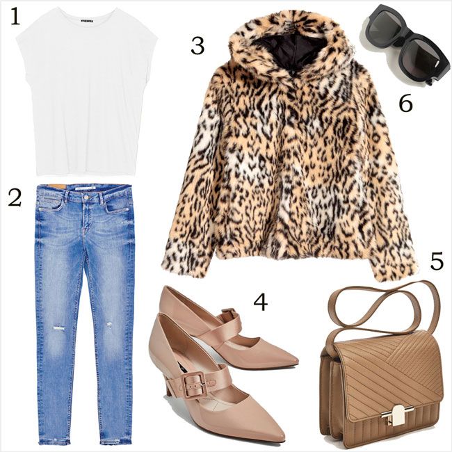 Emma Roberts look animal print