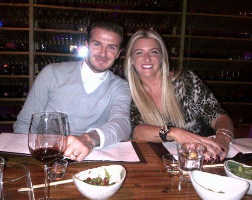 David Beckham junto a su hermana Joanne
