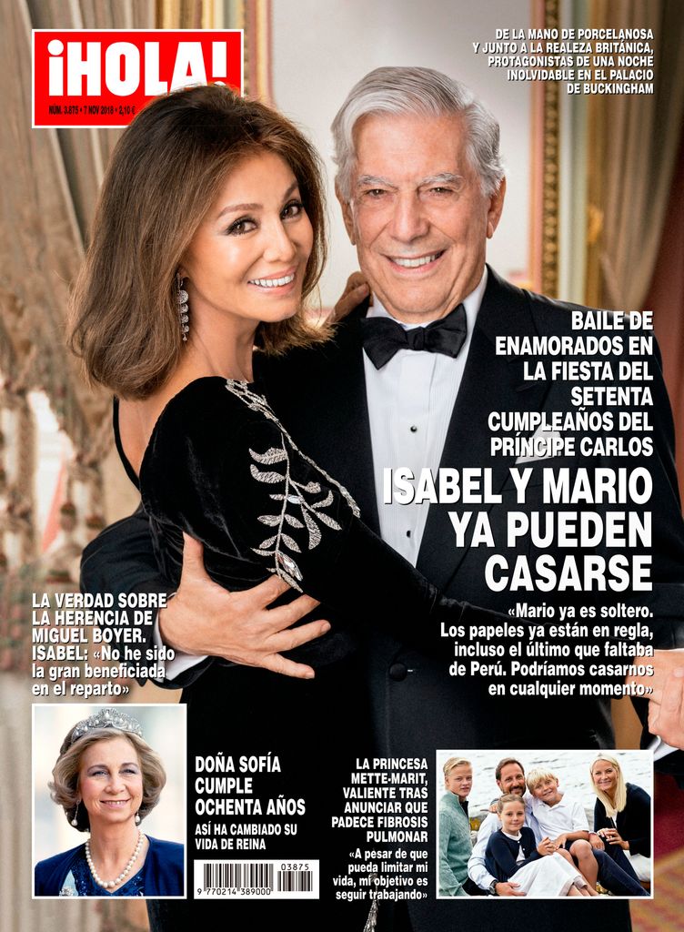 Mario Vargas Llosa e Isabel Preysler en el cumpleaños del príncipe Carlos