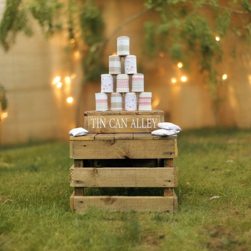 Juegos en las bodas torre de latas