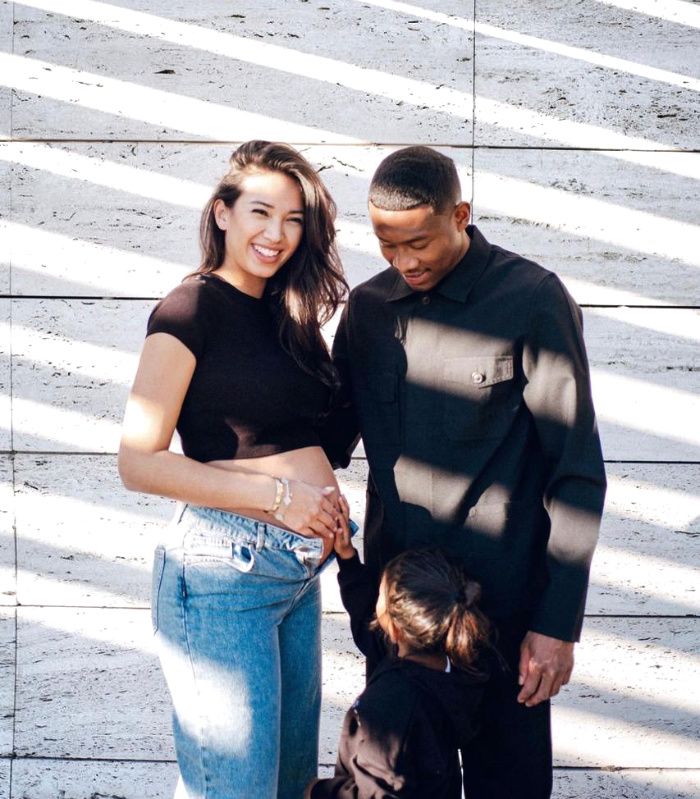 David Alaba y Shalimar Heppner junto a su hijo