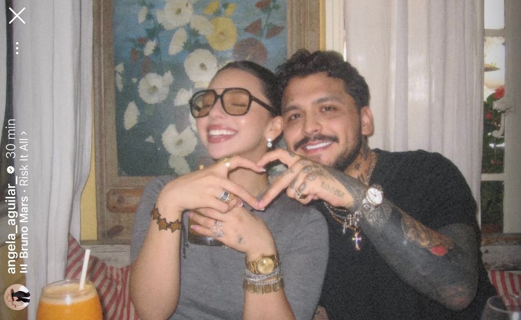 Ángela Aguilar con Christian Nodal en una cita romántica.
