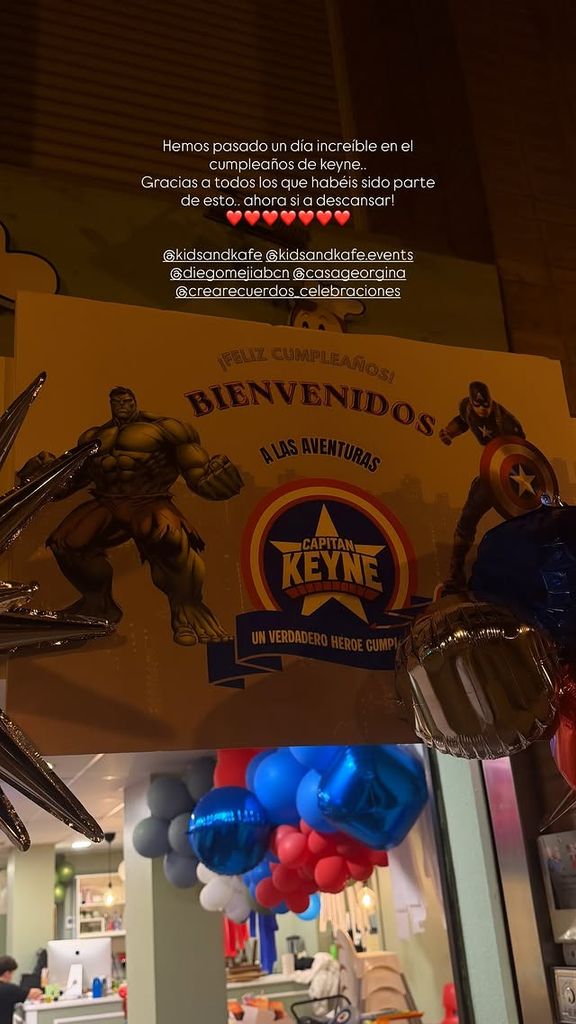 Detalles de la fiesta de cumpleaños de Keyne