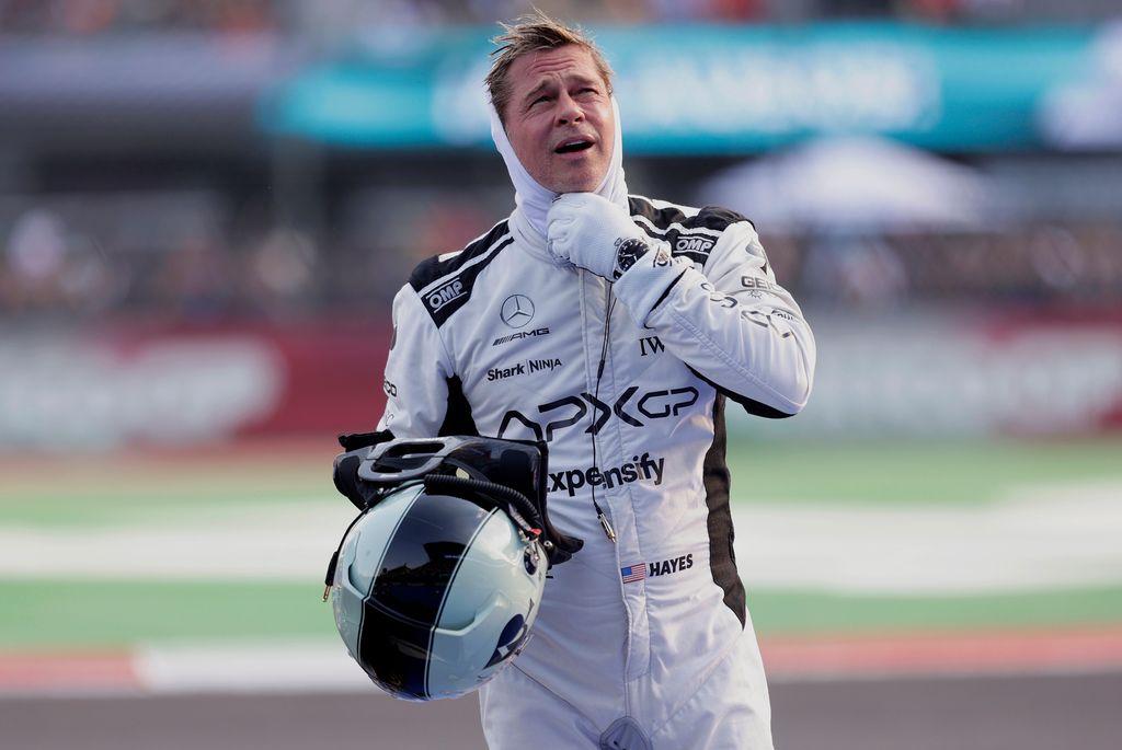 Brad Pitt en el Gran Premio de México.