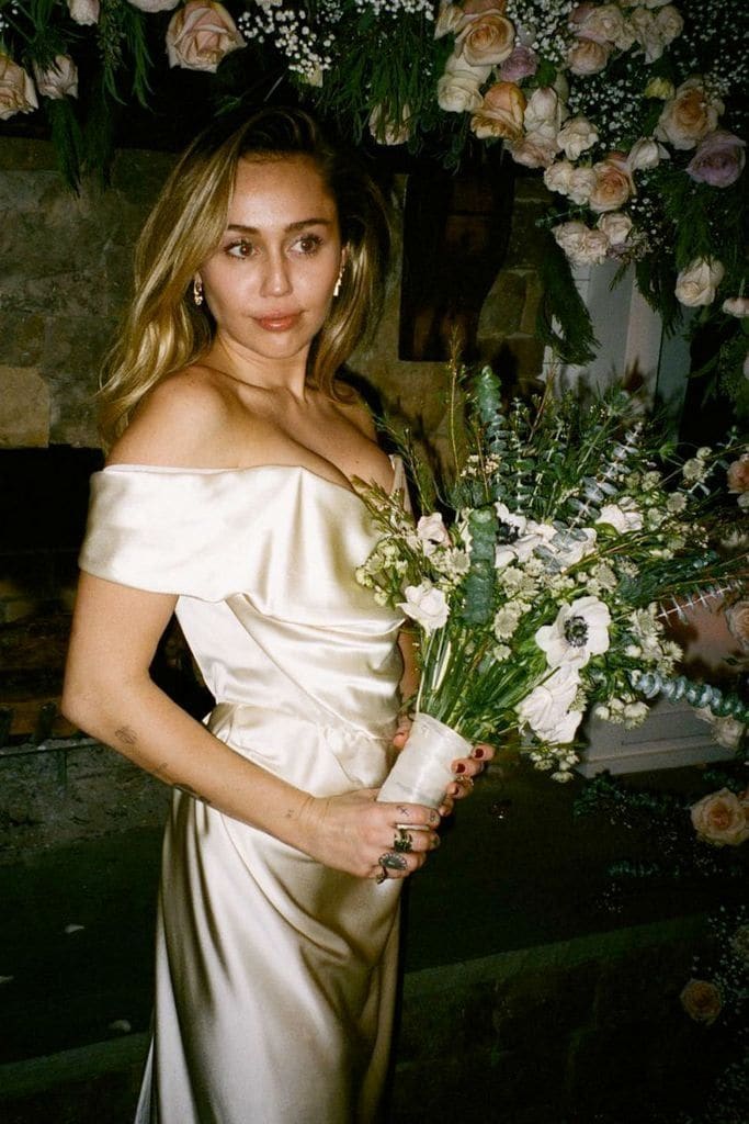 Miley Cyrus en su boda 